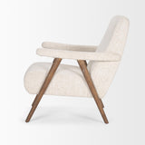 Mercana Nico Oatmeal Upholstered w/ Brown Wood Accent Chair