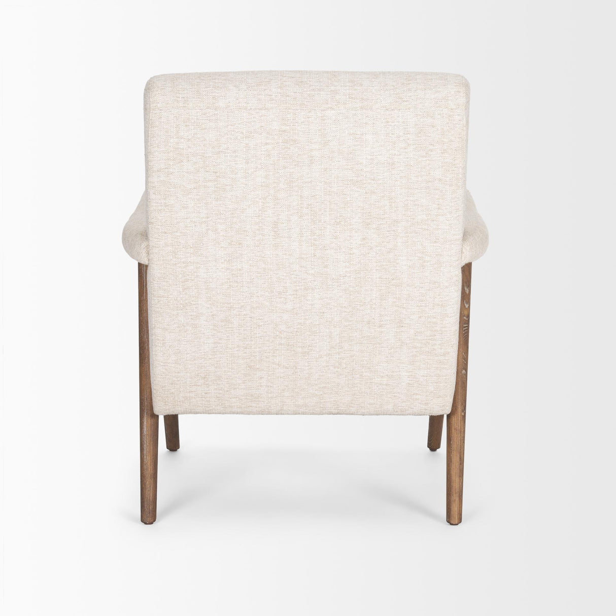 Mercana Nico Oatmeal Upholstered w/ Brown Wood Accent Chair