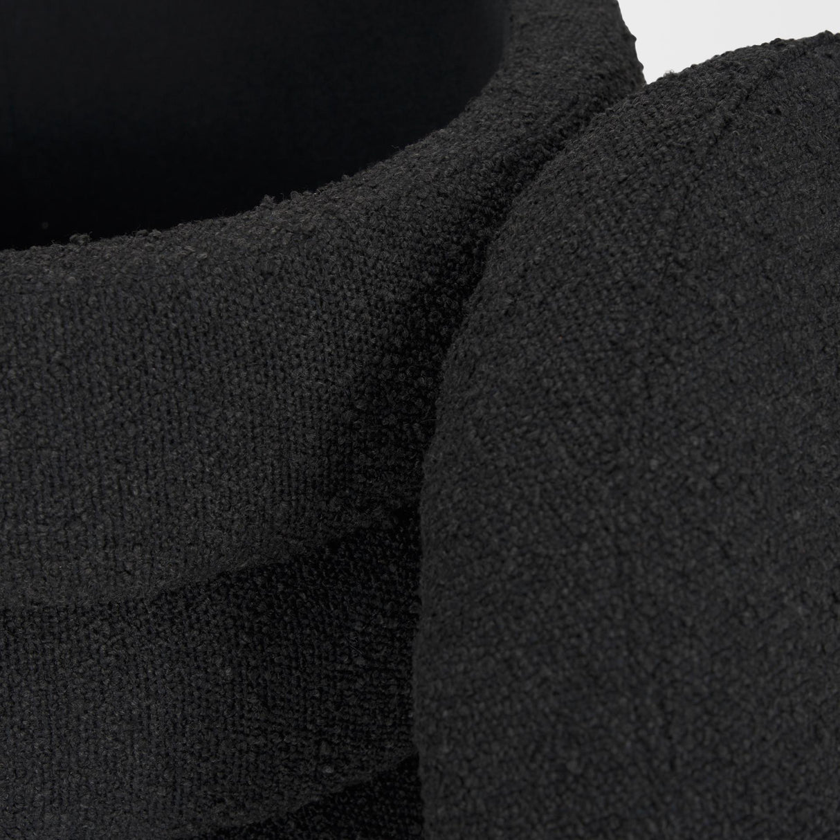 Mercana Elise Black Boucle Upholstered Storage Ottoman