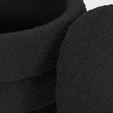 Mercana Elise Black Boucle Upholstered Storage Ottoman