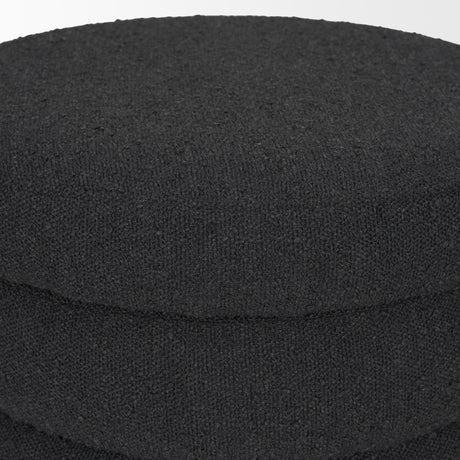 Mercana Elise Black Boucle Upholstered Storage Ottoman