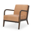 Mercana Cashel Accent Chair W/ Dark Brown Wood and Tan Genuine Leather