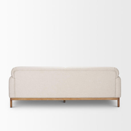 Mercana Hale Sofa W/ Medium Brown Wood and Oatmeal Fabric
