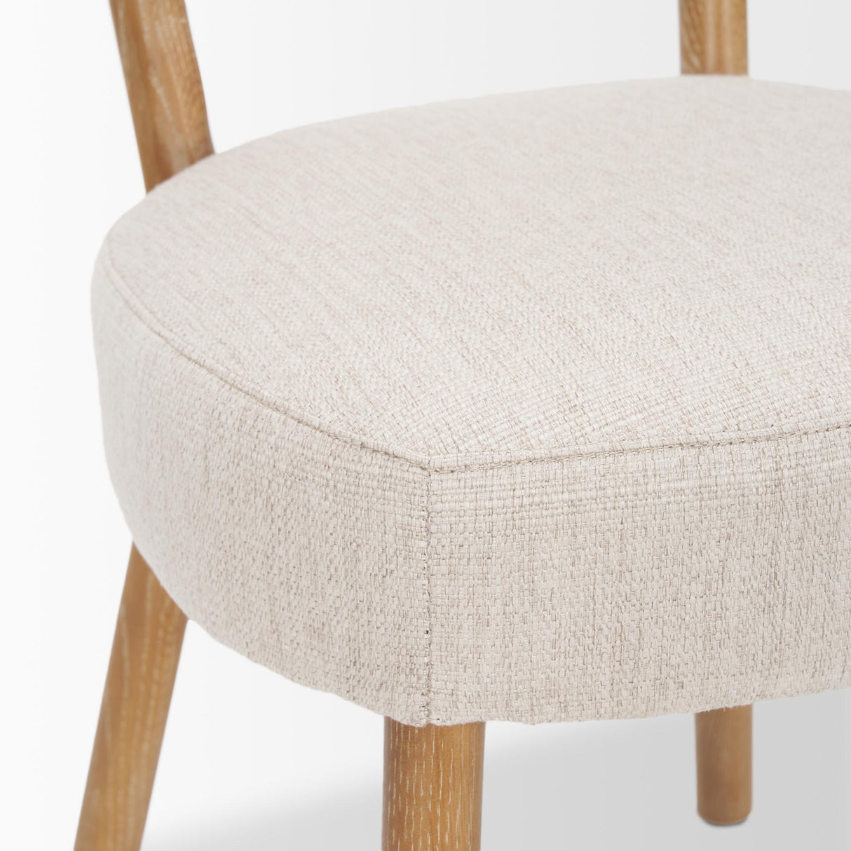 Mercana Owen Dining Chair W/ Medium Brown Wood and Beige Fabric