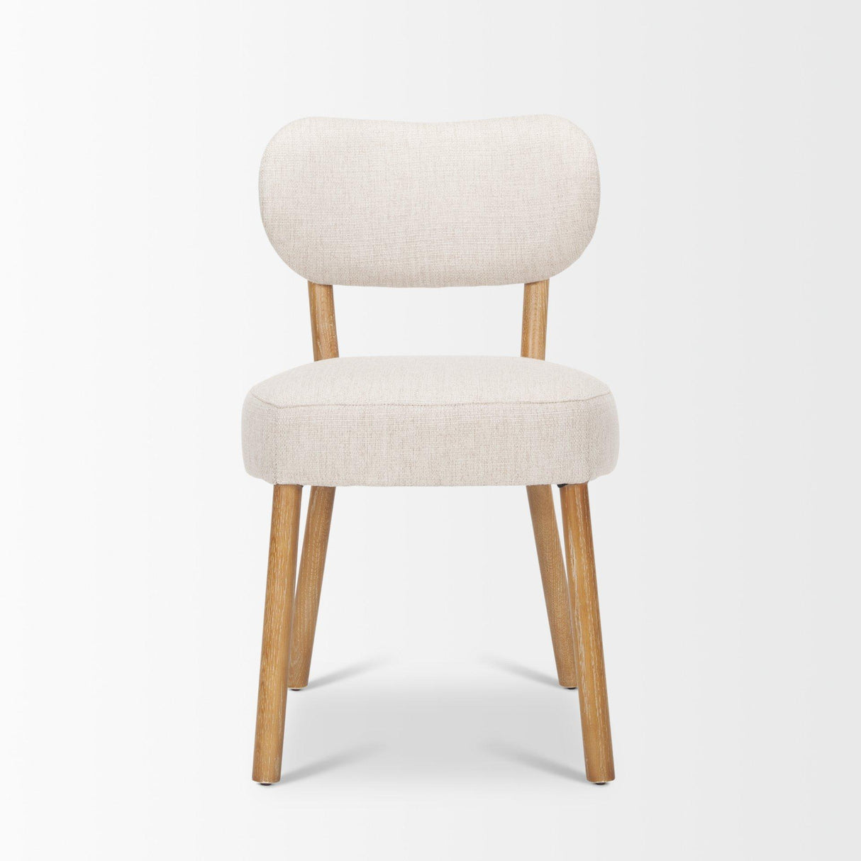 Mercana Owen Dining Chair W/ Medium Brown Wood and Beige Fabric