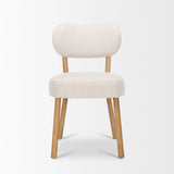 Mercana Owen Dining Chair W/ Medium Brown Wood and Beige Fabric