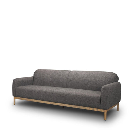 Mercana Hale Sofa W/ Medium Brown Wood and Gray Fabric