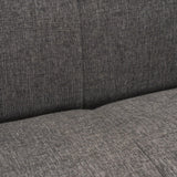 Mercana Hale Sofa W/ Medium Brown Wood and Gray Fabric
