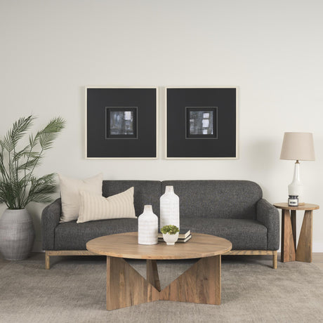 Mercana Hale Sofa W/ Medium Brown Wood and Gray Fabric