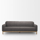 Mercana Hale Sofa W/ Medium Brown Wood and Gray Fabric