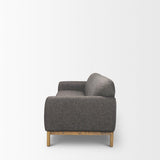Mercana Hale Sofa W/ Medium Brown Wood and Gray Fabric