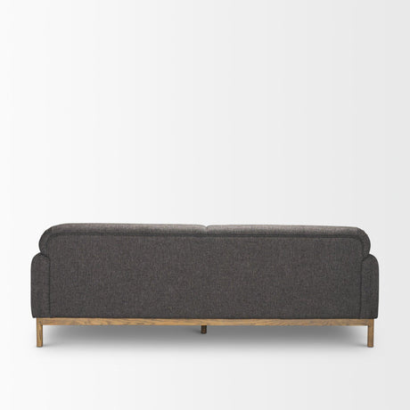 Mercana Hale Sofa W/ Medium Brown Wood and Gray Fabric