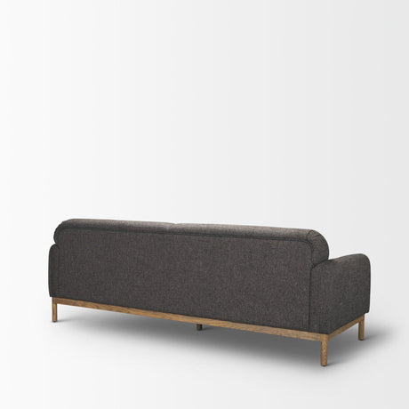 Mercana Hale Sofa W/ Medium Brown Wood and Gray Fabric