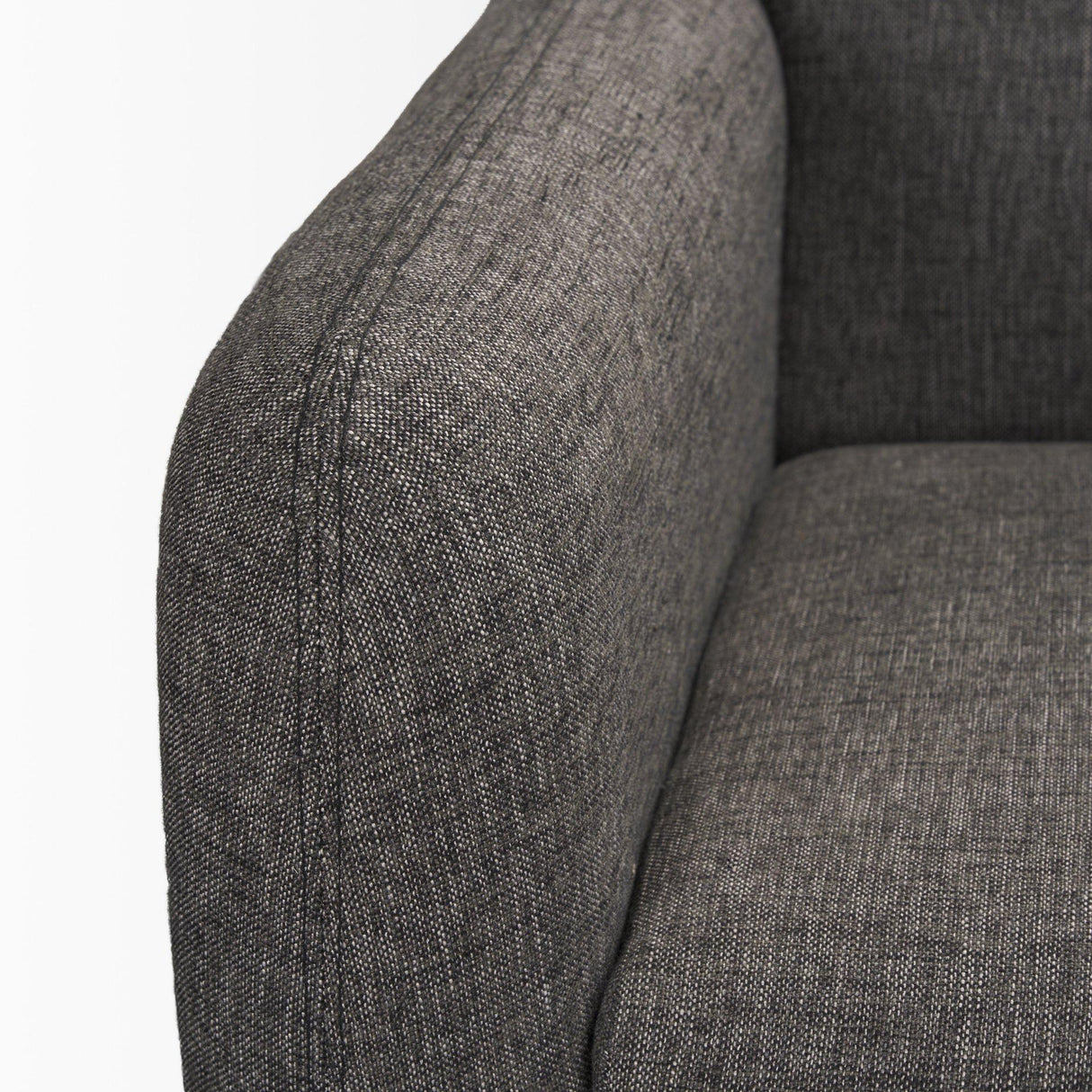 Mercana Hale Sofa W/ Medium Brown Wood and Gray Fabric