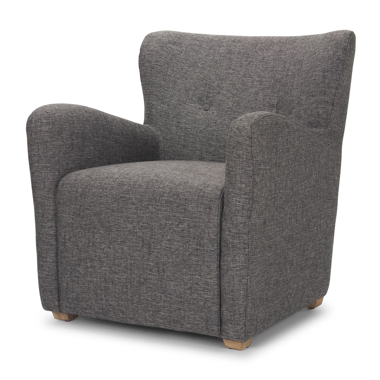 Mercana Dunstan Accent Chair Upholstered Gray Twill Fabric and Medium Brown Wood Feet