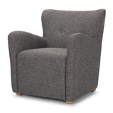 Mercana Dunstan Accent Chair Upholstered Gray Twill Fabric and Medium Brown Wood Feet