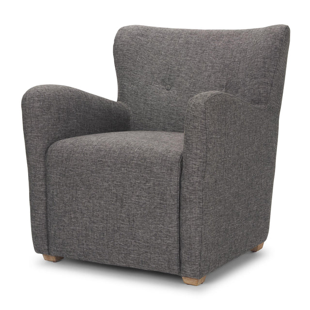 Mercana Dunstan Accent Chair Upholstered Gray Twill Fabric and Medium Brown Wood Feet