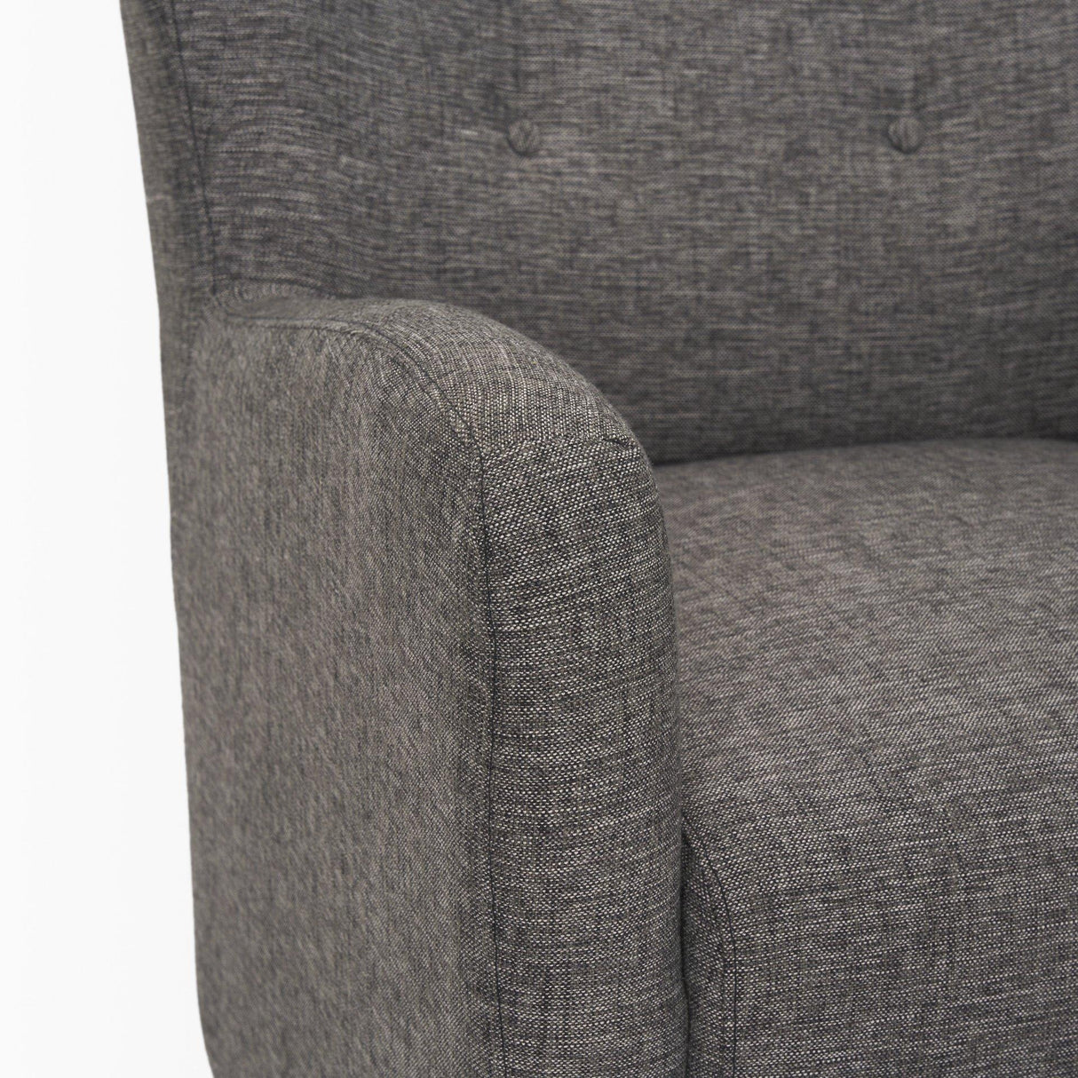 Mercana Dunstan Accent Chair Upholstered Gray Twill Fabric and Medium Brown Wood Feet