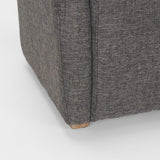 Mercana Dunstan Accent Chair Upholstered Gray Twill Fabric and Medium Brown Wood Feet