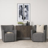 Mercana Dunstan Accent Chair Upholstered Gray Twill Fabric and Medium Brown Wood Feet