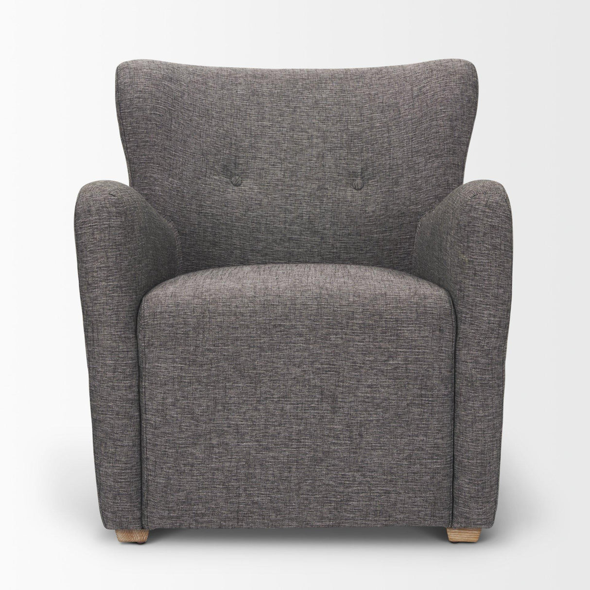 Mercana Dunstan Accent Chair Upholstered Gray Twill Fabric and Medium Brown Wood Feet