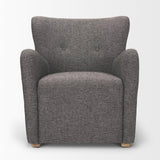 Mercana Dunstan Accent Chair Upholstered Gray Twill Fabric and Medium Brown Wood Feet