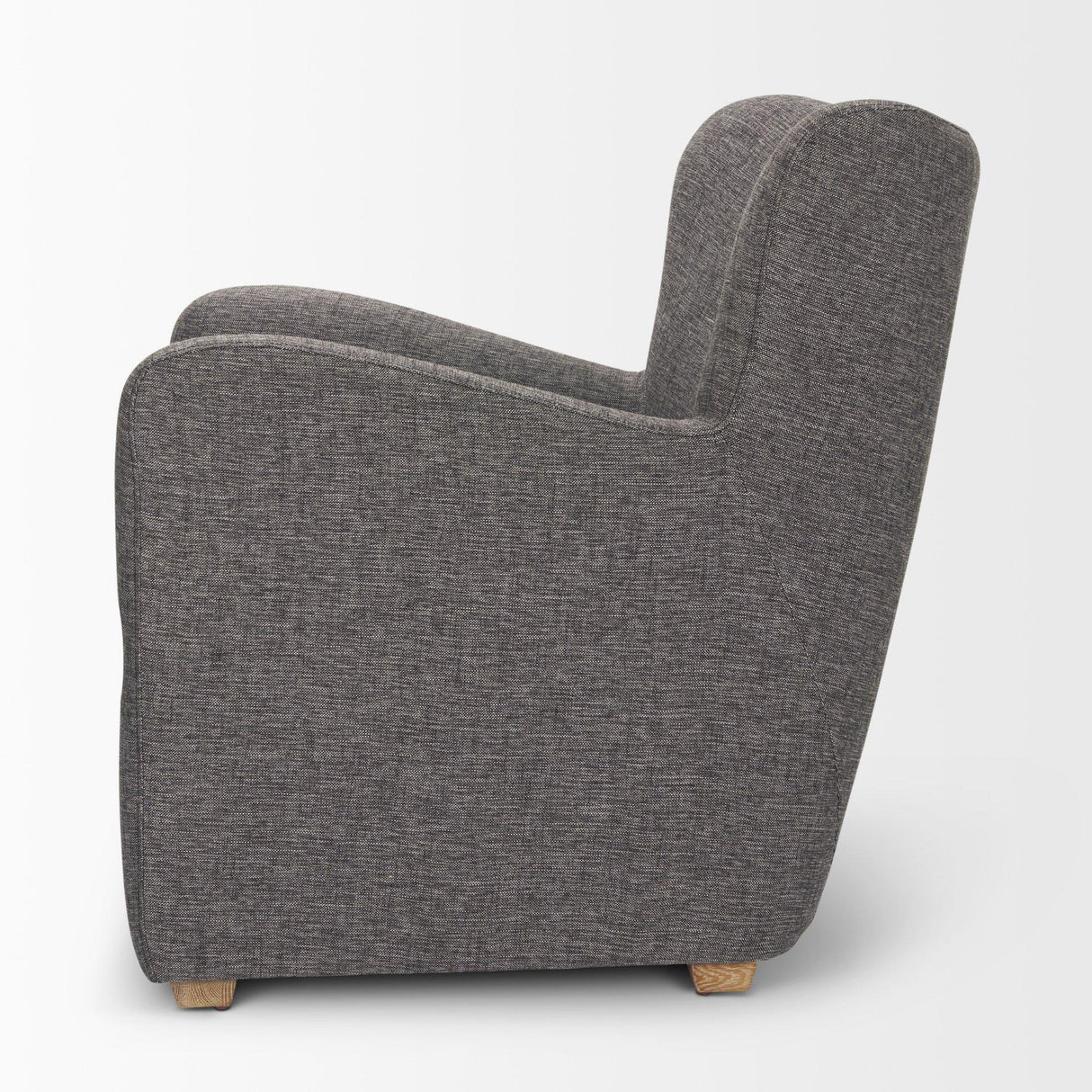 Mercana Dunstan Accent Chair Upholstered Gray Twill Fabric and Medium Brown Wood Feet