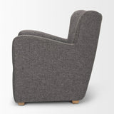 Mercana Dunstan Accent Chair Upholstered Gray Twill Fabric and Medium Brown Wood Feet