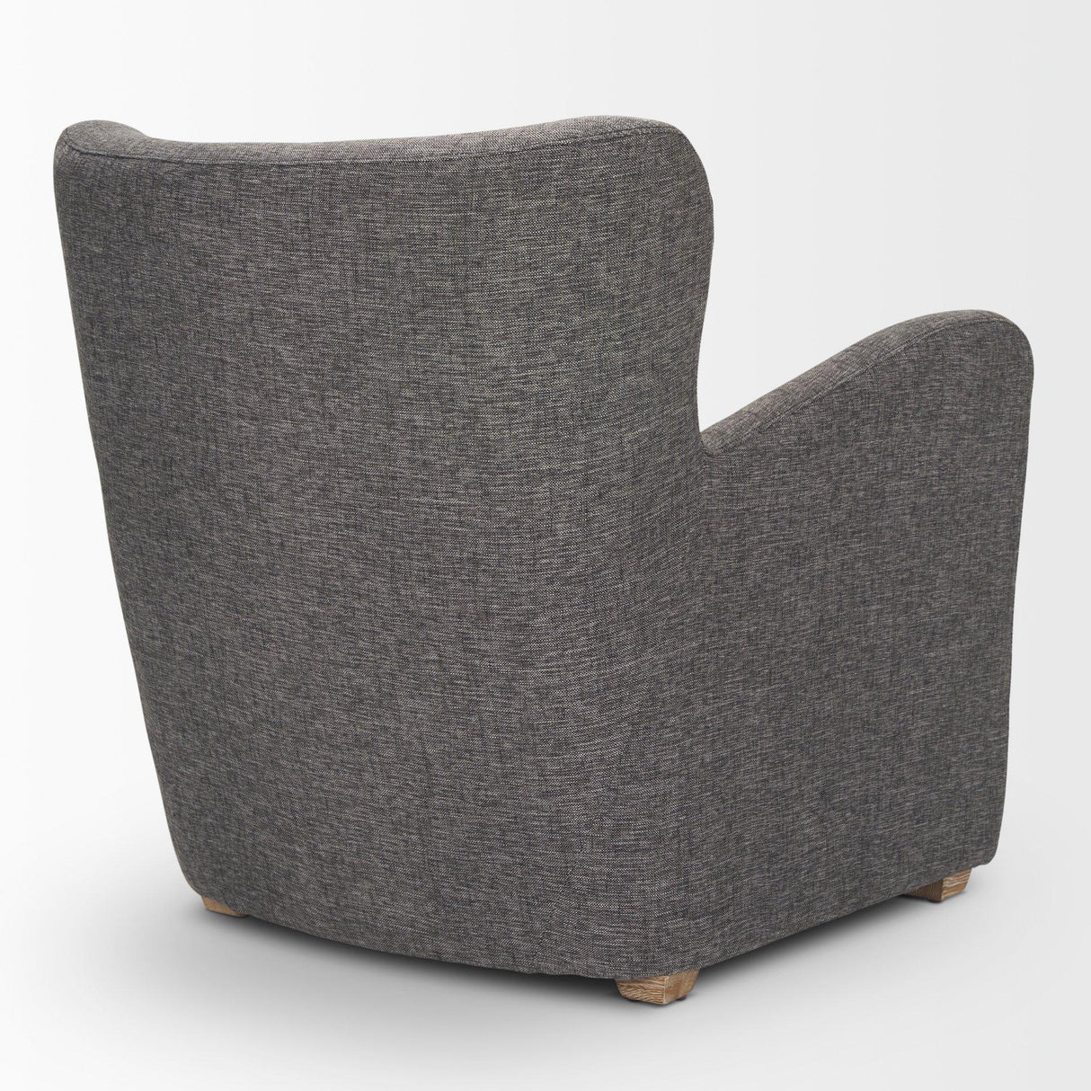 Mercana Dunstan Accent Chair Upholstered Gray Twill Fabric and Medium Brown Wood Feet