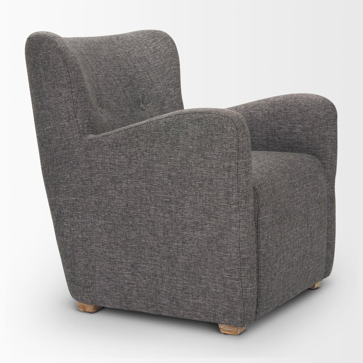Mercana Dunstan Accent Chair Upholstered Gray Twill Fabric and Medium Brown Wood Feet