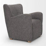 Mercana Dunstan Accent Chair Upholstered Gray Twill Fabric and Medium Brown Wood Feet