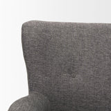Mercana Dunstan Accent Chair Upholstered Gray Twill Fabric and Medium Brown Wood Feet