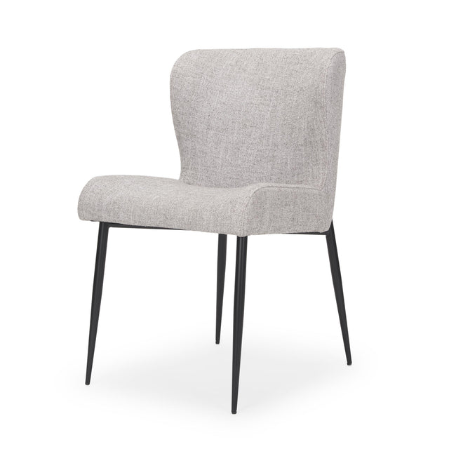 Mercana Hartt Dining Chair W/ Matte Black Metal Frame and Gray Fabric