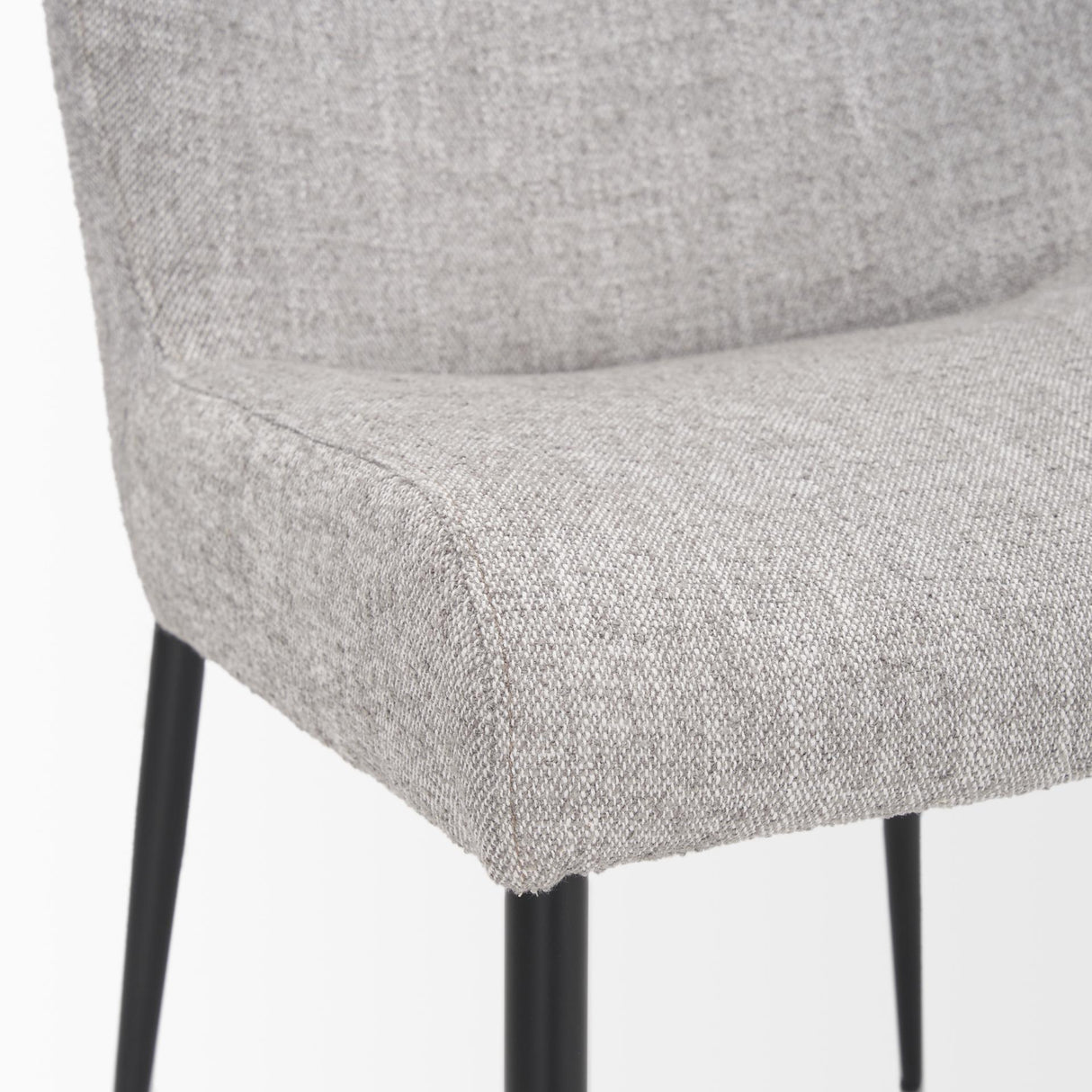 Mercana Hartt Dining Chair W/ Matte Black Metal Frame and Gray Fabric