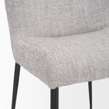 Mercana Hartt Dining Chair W/ Matte Black Metal Frame and Gray Fabric