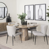 Mercana Hartt Dining Chair W/ Matte Black Metal Frame and Gray Fabric