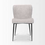 Mercana Hartt Dining Chair W/ Matte Black Metal Frame and Gray Fabric