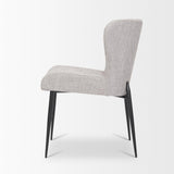 Mercana Hartt Dining Chair W/ Matte Black Metal Frame and Gray Fabric