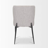 Mercana Hartt Dining Chair W/ Matte Black Metal Frame and Gray Fabric