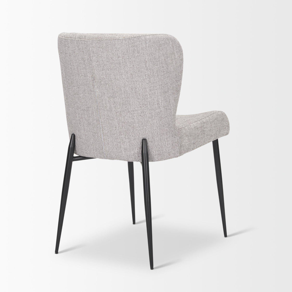 Mercana Hartt Dining Chair W/ Matte Black Metal Frame and Gray Fabric