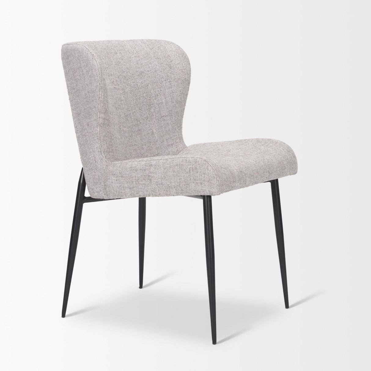 Mercana Hartt Dining Chair W/ Matte Black Metal Frame and Gray Fabric