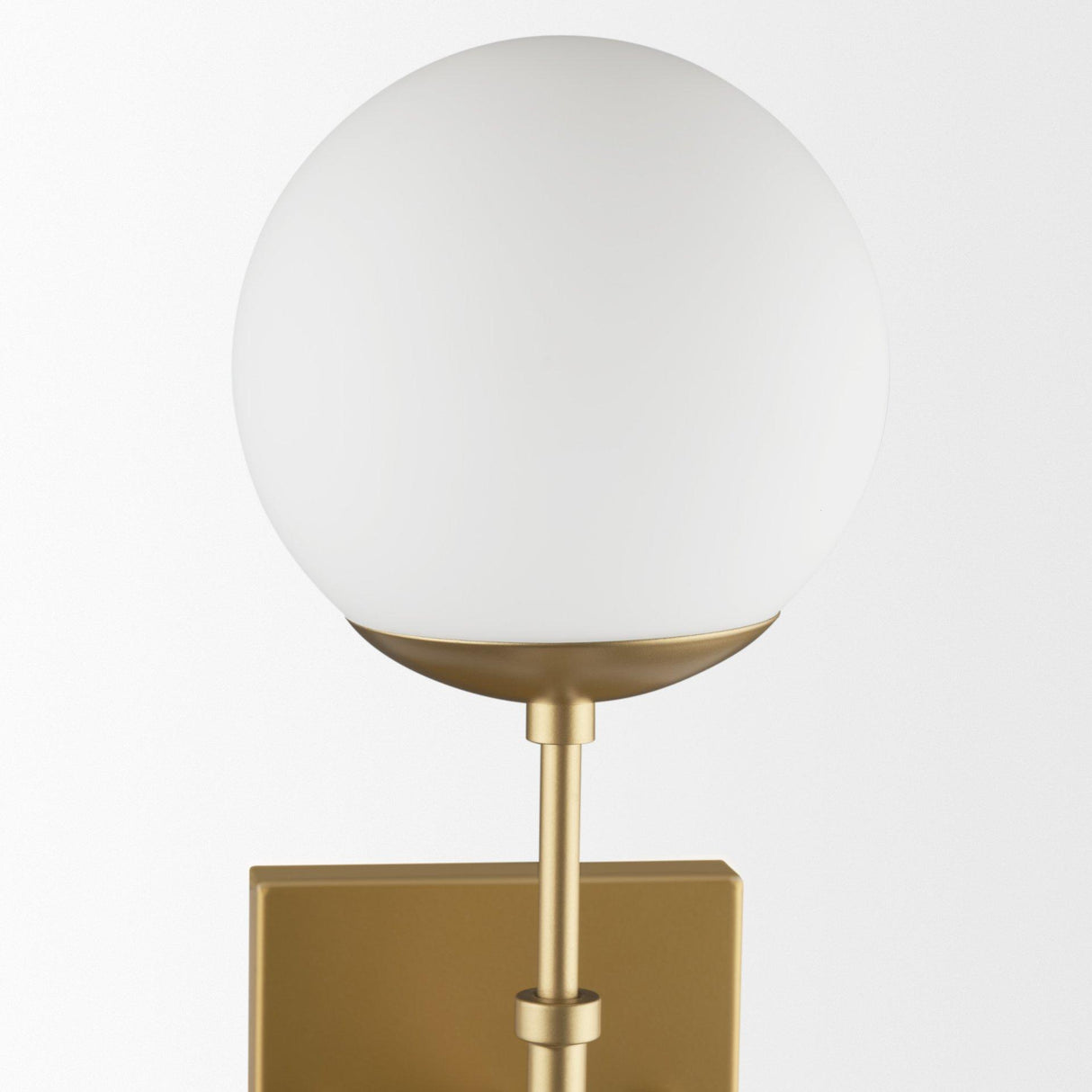 Mercana Edie Brushed Gold Metal w/ Frosted Glass Globes 2-Light Wall Sconce