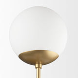 Mercana Edie Brushed Gold Metal w/ Frosted Glass Globes 2-Light Wall Sconce