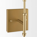 Mercana Edie Brushed Gold Metal w/ Frosted Glass Globes 2-Light Wall Sconce