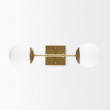 Mercana Edie Brushed Gold Metal w/ Frosted Glass Globes 2-Light Wall Sconce