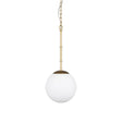 Mercana Edie Brushed Gold Metal w/ Frosted Glass Globe 1-Light Pendant