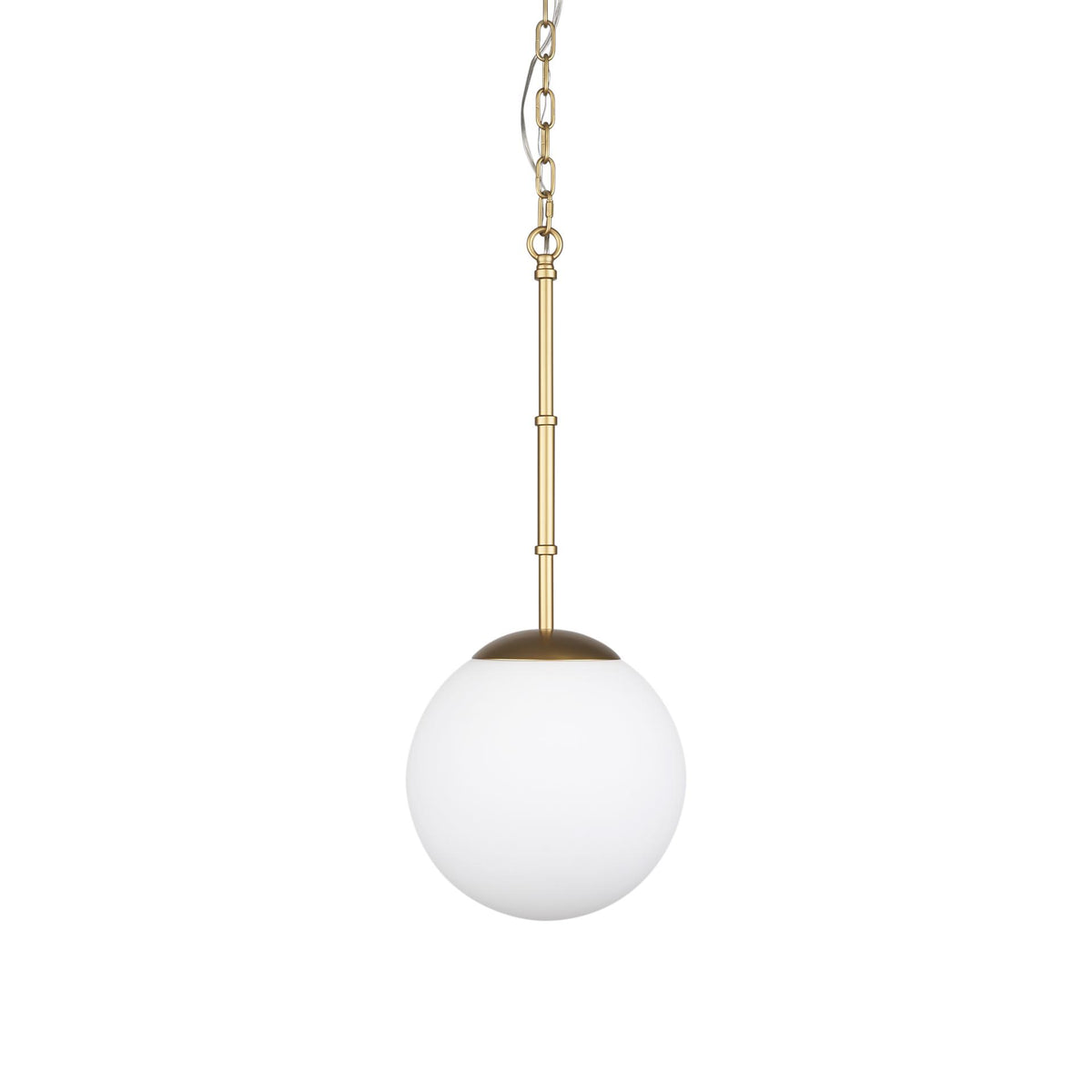 Mercana Edie Brushed Gold Metal w/ Frosted Glass Globe 1-Light Pendant