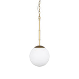 Mercana Edie Brushed Gold Metal w/ Frosted Glass Globe 1-Light Pendant