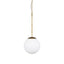 Mercana Edie Brushed Gold Metal w/ Frosted Glass Globe 1-Light Pendant