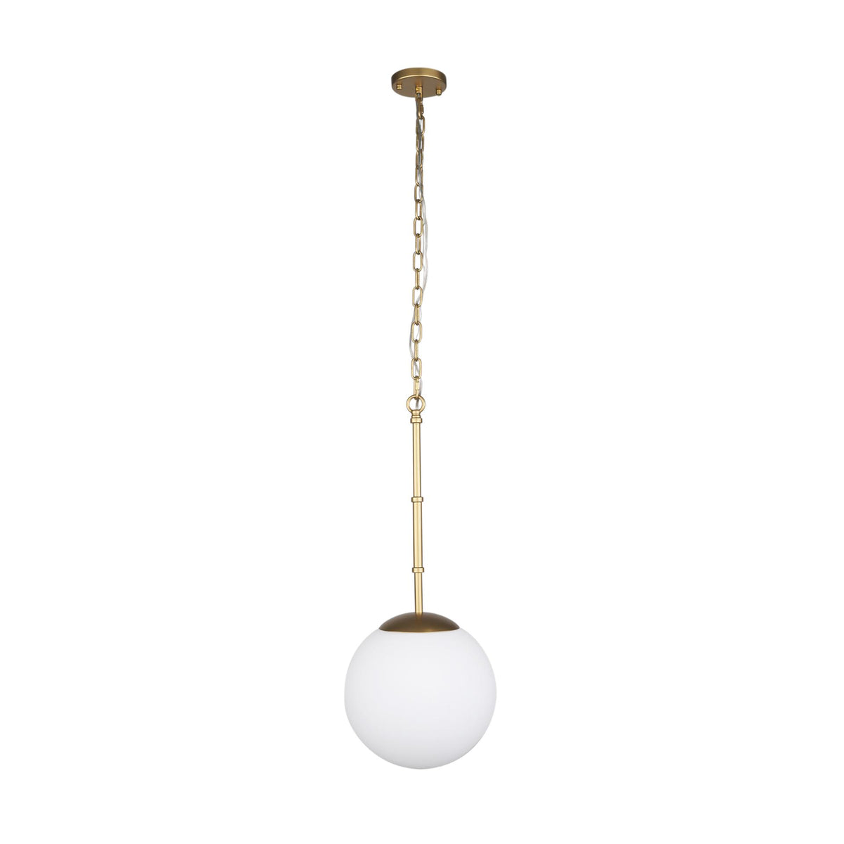 Mercana Edie Brushed Gold Metal w/ Frosted Glass Globe 1-Light Pendant